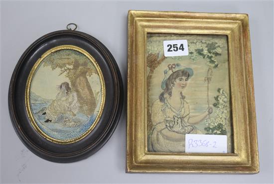 Two silk embroideries